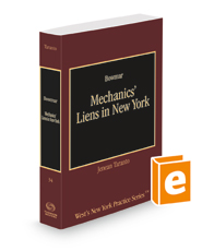 Mechanics' Liens in New York, 2022-2023 ed. (Vol. 34, New York Practice Series)