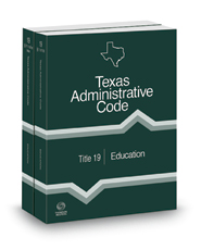 Education, 2021 ed. (Title 19, Texas Administrative Code)